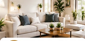 A bright, tidy living room