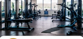 An indoor fitness facility